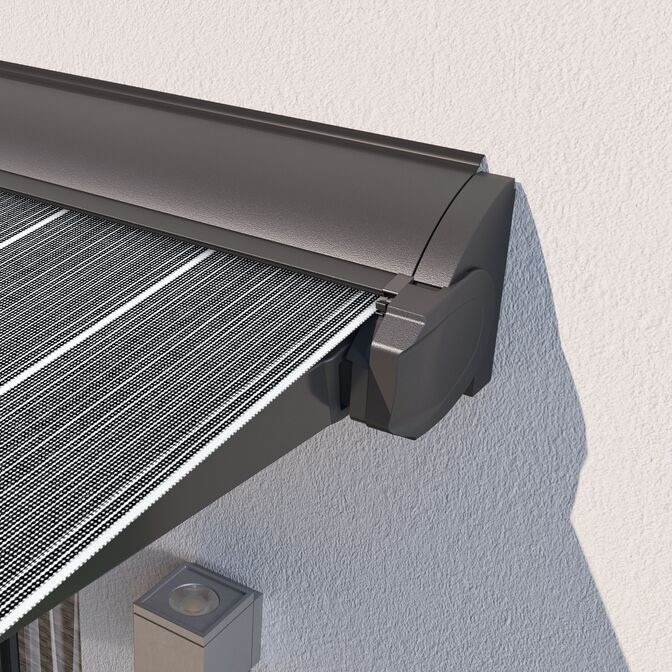 premium awnings for gardens or patios in anthracite grey